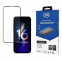 Cristal templado 3MK HardGlass Max para Apple iPhone 16 Plus, negro