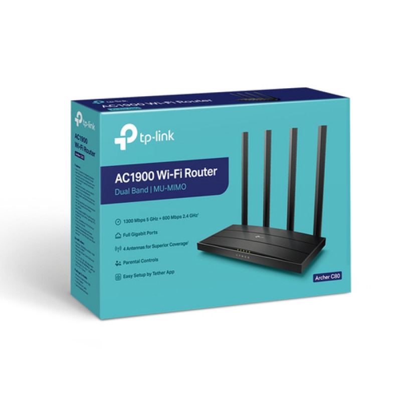 Router inalámbrico de doble banda TP-Link Archer C80 AC1900 (V2.4)