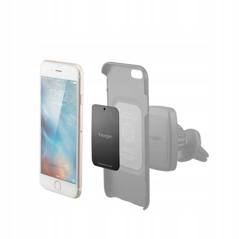 Placas metálicas magnéticas Spigen MP-4P para soportes de teléfono para coche 000EP20342, negras (4 uds.)