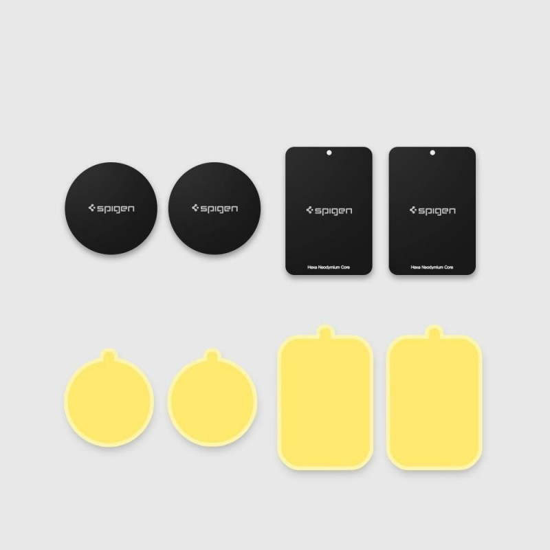 Placas metálicas magnéticas Spigen MP-4P para soportes de teléfono para coche 000EP20342, negras (4 uds.)