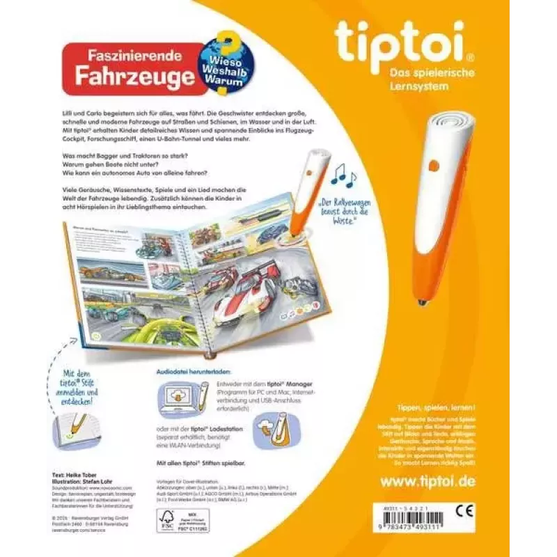 Ravensburger tiptoi Wieso? Weshalb? Warum? Faszinierende Fahrzeuge, edición en alemán