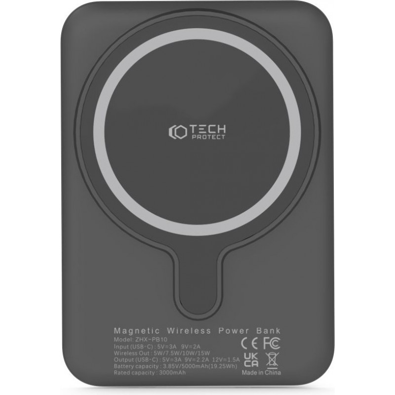Tech-Protect PB10 LifeMag MagSafe Power Bank 5000 mAh 15 W (THP1281BLK), negro