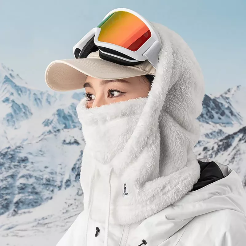 Balaclava de esquí Qunature Arctic Velvet, talla M, blanca
