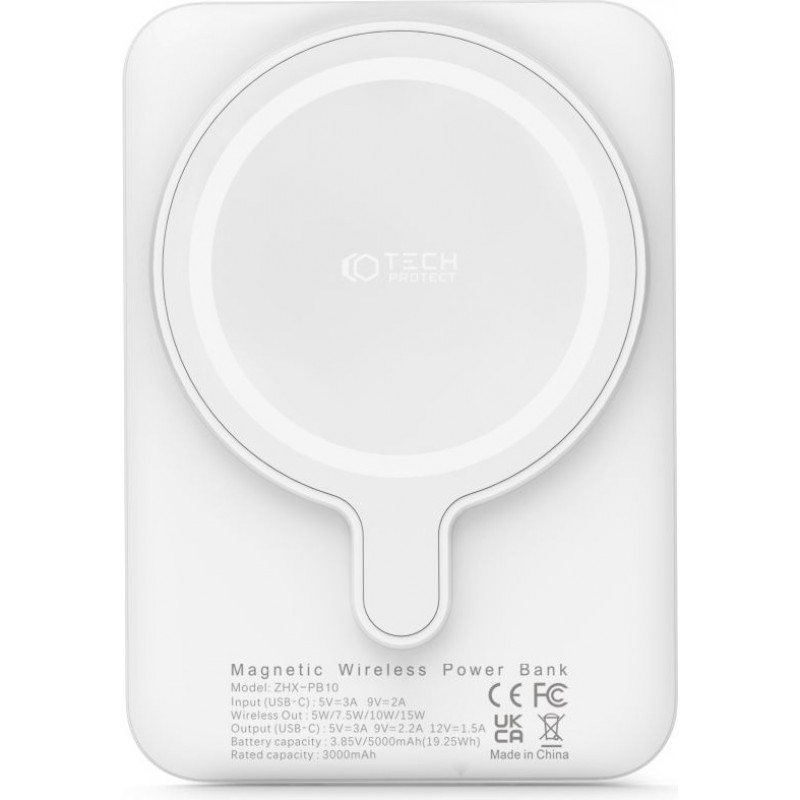 Tech-Protect PB10 LifeMag MagSafe Power Bank 5000 mAh 15 W (THP1282WHT), blanco