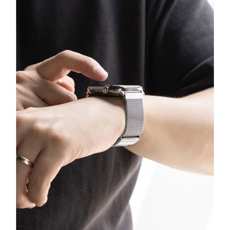 Correa Ringke Metal One Mesh RGK12091 para Apple Watch, 44/45/46/49 mm, plateada