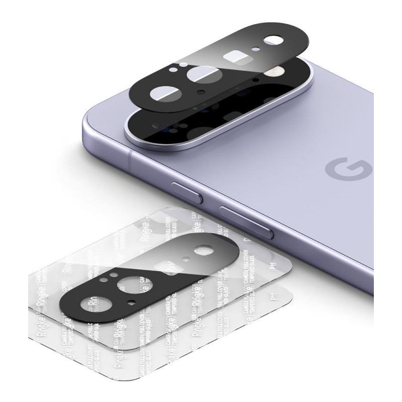 Protector de lente de cámara Ringke Camera Full Cover para Google Pixel 11, cristal templado 9H, negro (2 uds.)