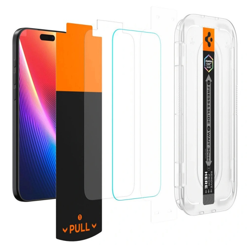 Protector de pantalla Spigen Glas.tR EZ Fit HD AGL10097 para Apple iPhone 17 Pro, transparente