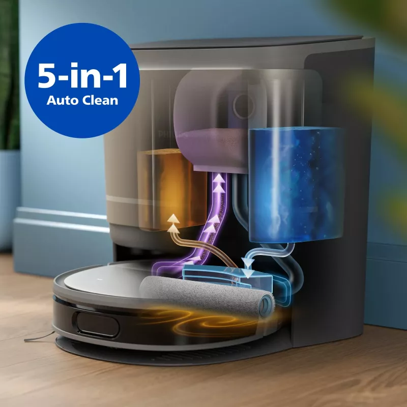 Robot aspirador Philips HomeRun 9000 Series XU9100/10 Aqua, negro
