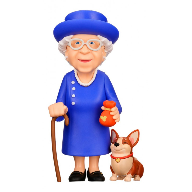 Minix Queen Elizabeth - Figura coleccionable Queen Elizabeth II con corgi