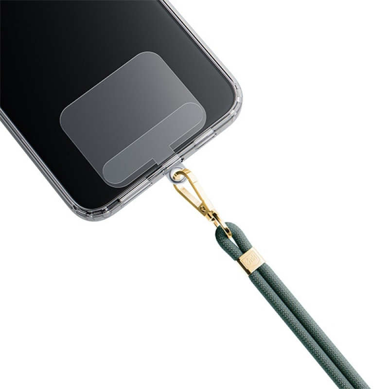 3MK EasyClip Cordón para Teléfono, Verde Oscuro / Dorado