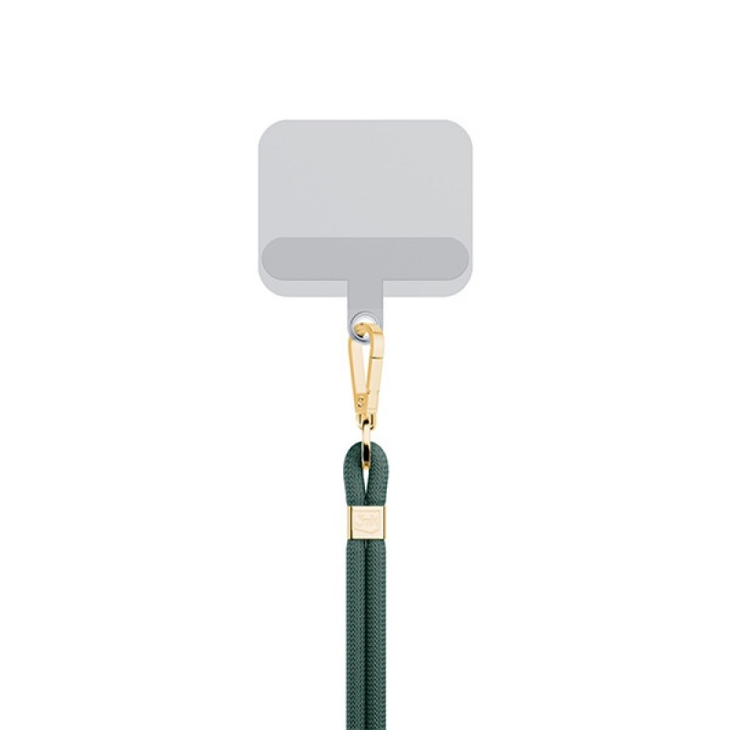 3MK EasyClip Cordón para Teléfono, Verde Oscuro / Dorado