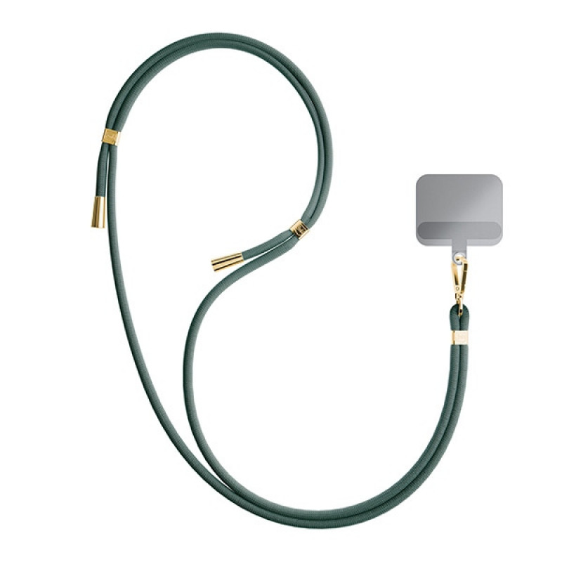 3MK EasyClip Cordón para Teléfono, Verde Oscuro / Dorado