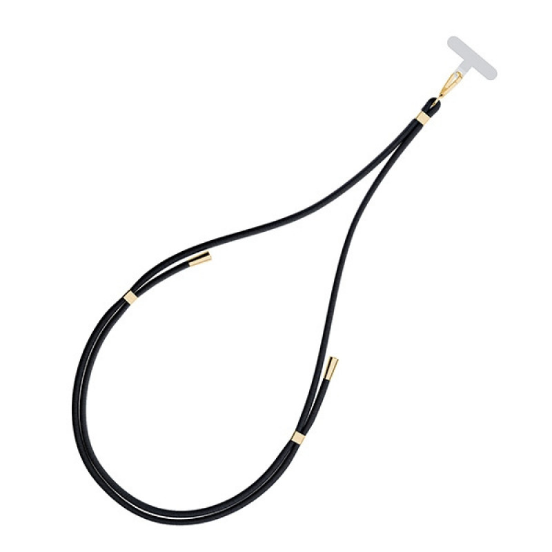 3MK EasyClip cordón para teléfono, negro / dorado