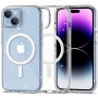 Funda Tech-Protect FlexAir Hybrid MagSafe para Apple iPhone 15, transparente con purpurina