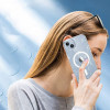 Funda Tech-Protect FlexAir Hybrid MagSafe para Apple iPhone 15, transparente con purpurina