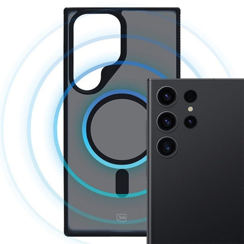 Funda 3MK Smoke MagCase para Samsung Galaxy S23 Ultra, Semitransparente
