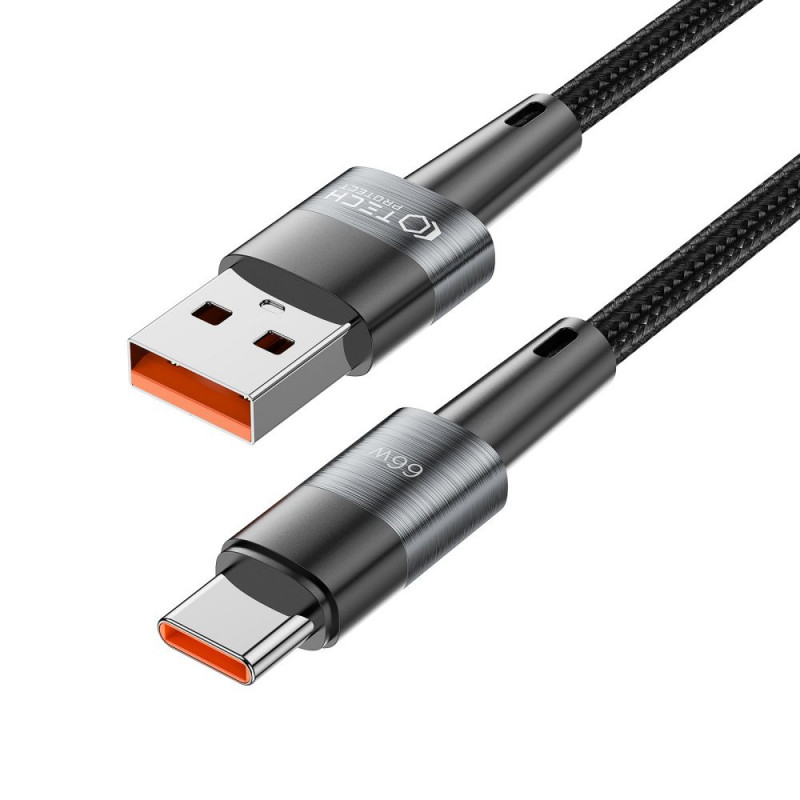Cable Tech-Protect UltraBoost USB-A/USB-C 66W 6A 100 cm, gris
