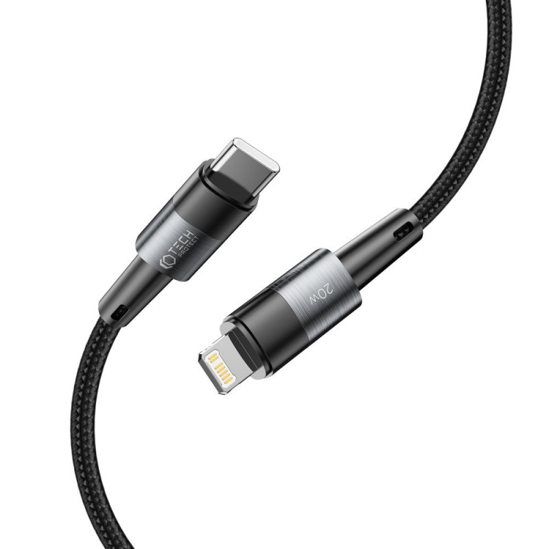 Cable Tech-Protect UltraBoost USB-C/Lightning PD 20W 3A 200 cm, gris