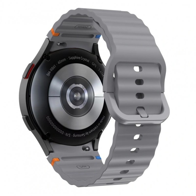 Correa deportiva de silicona Tech-Protect para Samsung Galaxy Watch 4/5/5 Pro/6/7/FE, gris Crayon