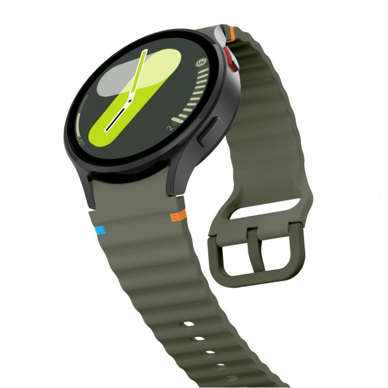 Correa deportiva de silicona Tech-Protect Silicone Sport THP3054 para Samsung Galaxy Watch 4/5/5 Pro/6/7/FE, verde militar