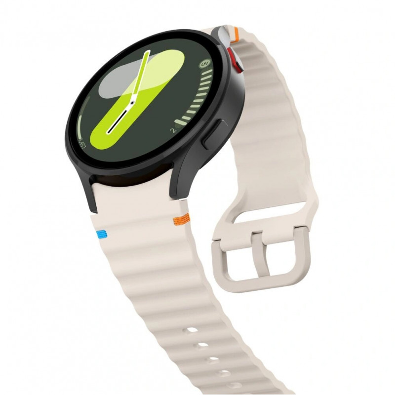 Correa deportiva de silicona Tech-Protect para Samsung Galaxy Watch 4/5/5 Pro/6/7/FE, Starlight