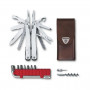 Multiherramienta Victorinox Swiss Tool Spirit X Plus, acero inoxidable, cuero, 105 mm (3.0235.L)