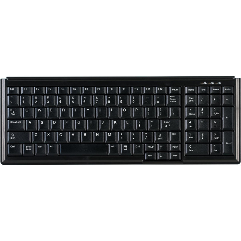 Teclado de sobremesa mini Active Key AK-7000-U-B/CH, con cable, USB, distribución suiza, negro