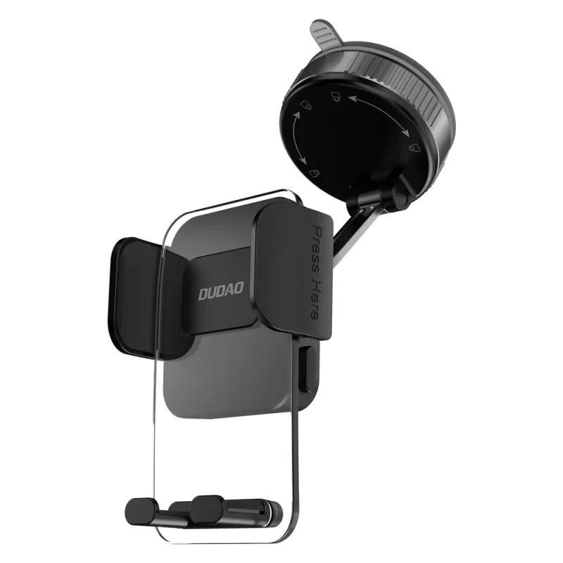 Soporte de teléfono para coche Dudao F24PLUS con ventosa para salpicadero, negro
