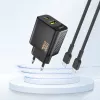 Cargador de pared Dudao A27TEU PD 30W GaN, USB-A + USB-C, Negro