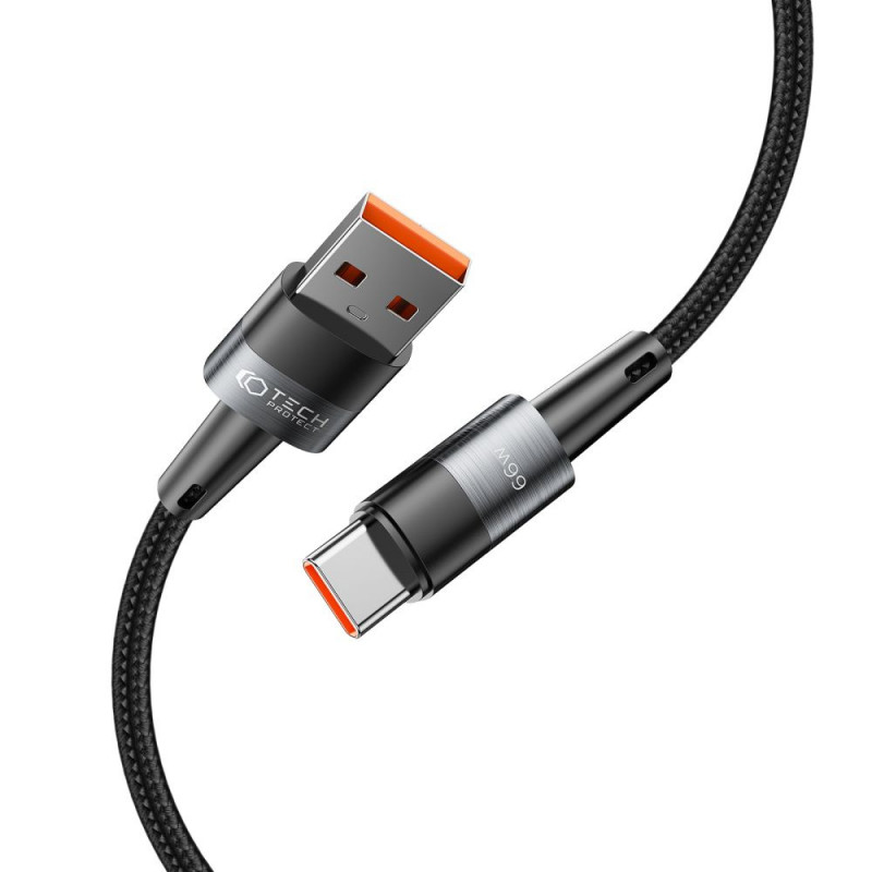 Cable Tech-Protect Ultraboost USB-A / USB-C, 66W, 6A, 50 cm, gris