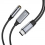 Adaptador Tech-Protect Ultraboost USB-C a USB-C y mini jack 3,5 mm, 60W, negro