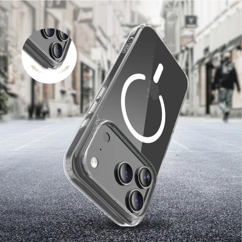 Funda Tech-Protect Flexair Hybrid CC MagSafe para Apple iPhone 17 Pro Max, transparente