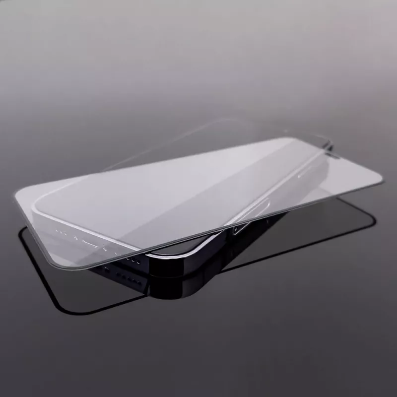 Cristal templado Full Glue Case Friendly con marco para iPhone 15 Pro Max, negro Wozinsky