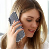 Funda Tech-Protect FlexAir para Samsung Galaxy S25, transparente con purpurina