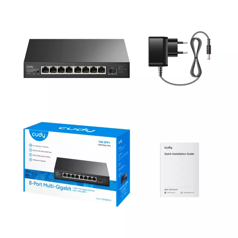 CUDY HS108ES1 Switch ligero gestionado de 8 puertos 2.5G con SFP+ 10G