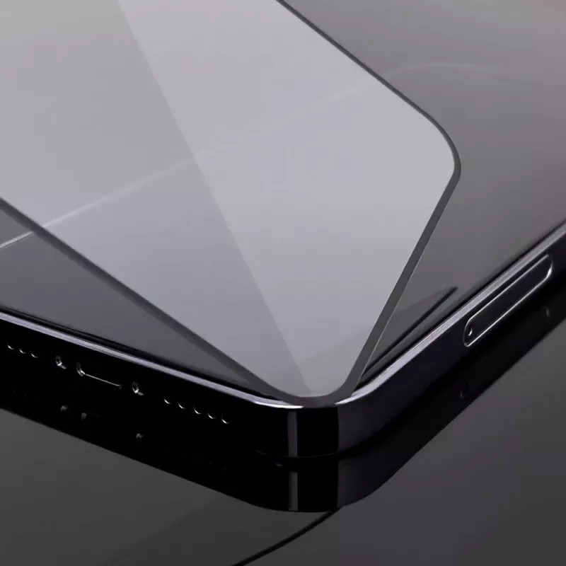 Wozinsky Super Tough Full Glue Vidrio Templado con Marco Case Friendly para iPhone 14 Plus / 13 Pro Max, Negro