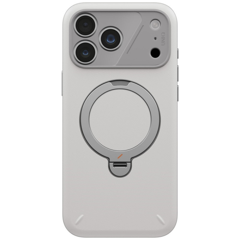 Funda UNIQ Elix para Apple iPhone 18 Pro Max / 17 Pro Max, soporte giratorio 360, gris claro