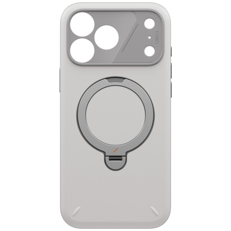 Funda UNIQ Elix para Apple iPhone 18 Pro Max / 17 Pro Max, soporte giratorio 360, gris claro