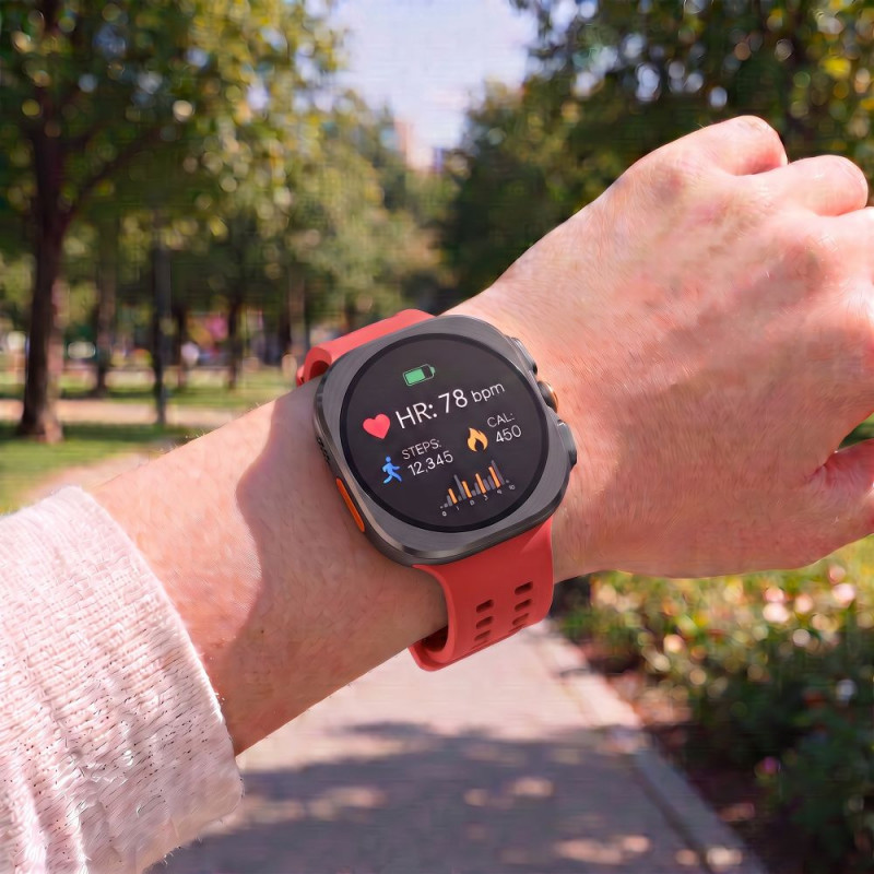 Correa de silicona Tech-Protect Silicone Air para Samsung Galaxy Watch Ultra 1 / 2 (2024-2026) 47 mm, rojo carmesí