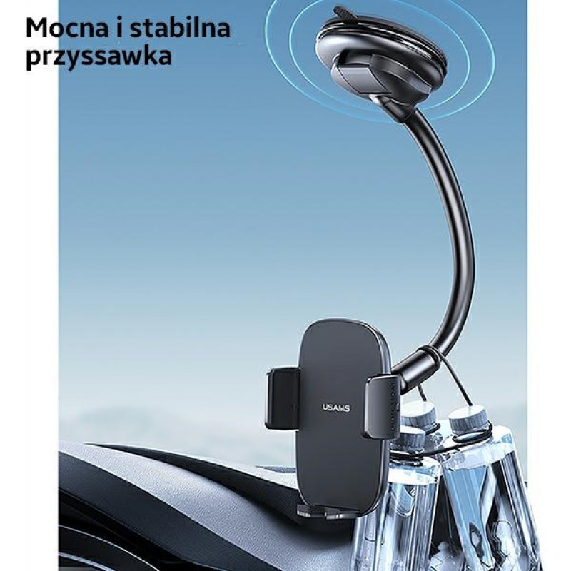 Soporte de coche para salpicadero USAMS US-ZJ065 con ventosa, negro (ZJ065ZJ01)