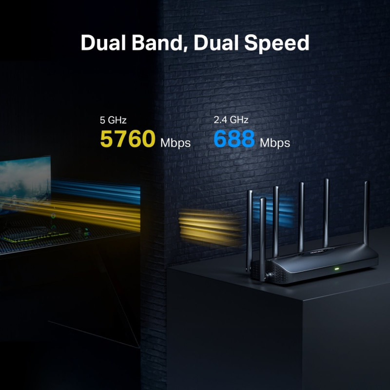 Router Wi-Fi 7 de doble banda Mercusys MR37BE, hasta 6500 Mbps
