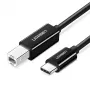 Cable de impresora Ugreen US241 USB-C 2.0 a USB-B, 1 m, negro