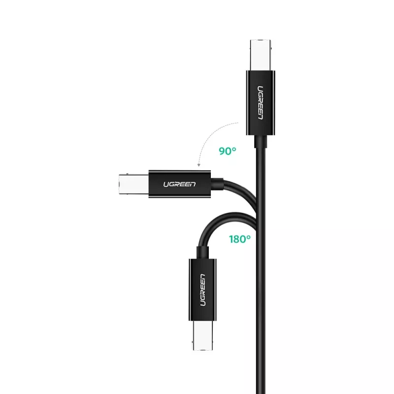 Cable de impresora Ugreen US241 USB-C 2.0 a USB-B, 1 m, negro