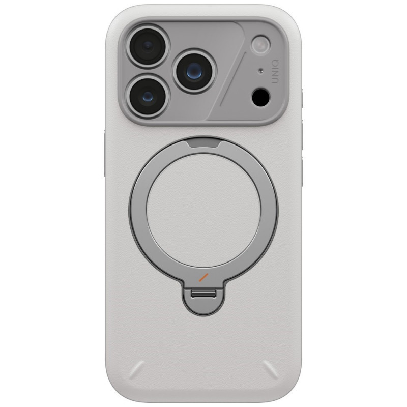 Funda UNIQ Elix para Apple iPhone 18 Pro / 17 Pro, soporte giratorio 360, gris claro