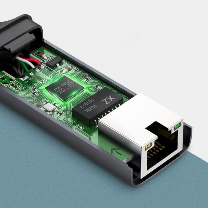 Adaptador de red Ugreen CM199 USB-C a RJ45 Gigabit Ethernet, 1000 Mbps, gris