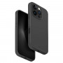 Funda UNIQ Lino Hue para Apple iPhone 16 Pro, carga Magclick, gris carbón