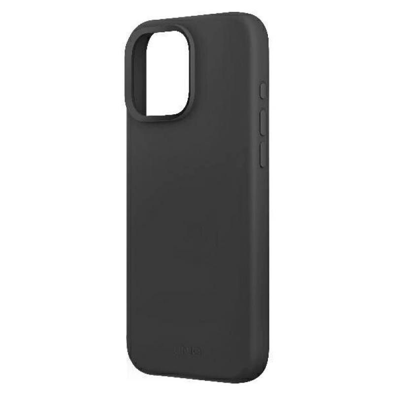 Funda UNIQ Lino Hue para Apple iPhone 16 Pro, carga Magclick, gris carbón