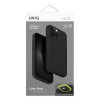 Funda UNIQ Lino Hue para Apple iPhone 16 Pro, carga Magclick, gris carbón