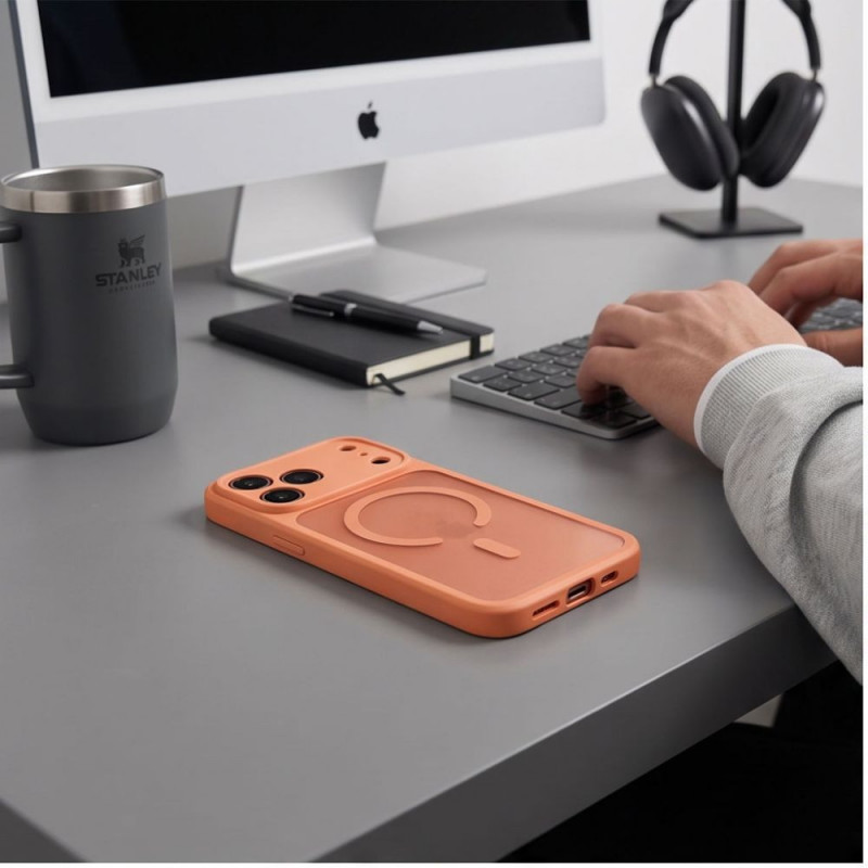 Funda Tech-Protect BasicMag MagSafe para Apple iPhone 17 Pro / 18 Pro, naranja cósmico mate
