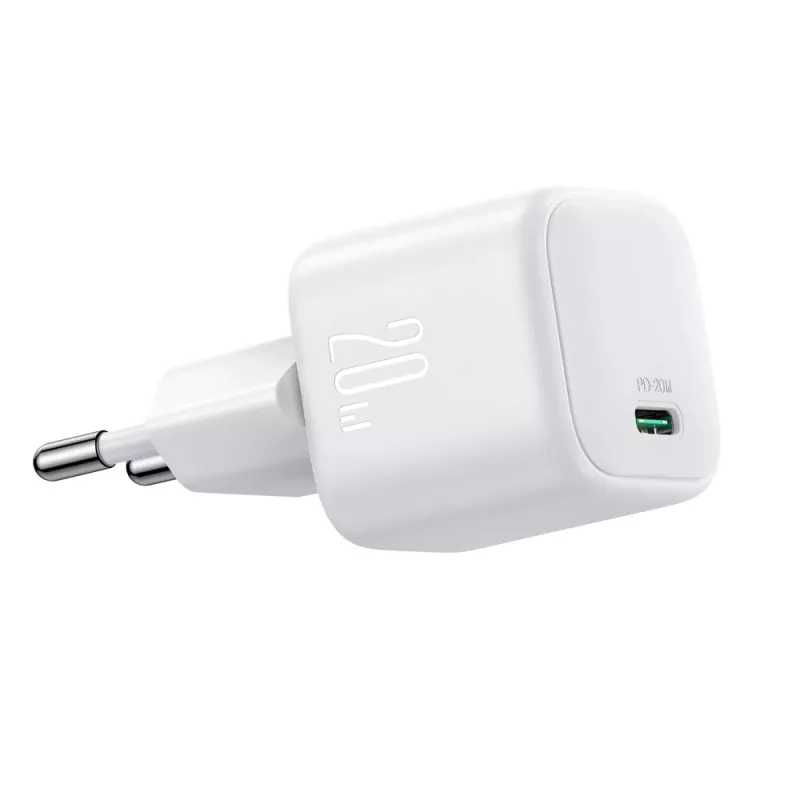 Cargador de viaje GaN Joyroom TCG08 (JR-TCG08), USB-C, 20W, PD 3.0, QC 3.0, blanco